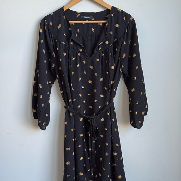 Madewell Tie-Waist Mini Dress in French Daisies SMALL - Picture 5 of 9